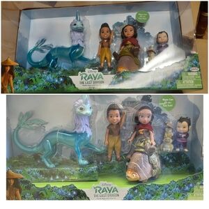 NIB Disney Raya Posable Action Figure Large Gift Box Set